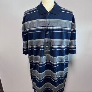 *NWT* Men's Jack Nicklaus Navy Striped Golf Polo, Size M